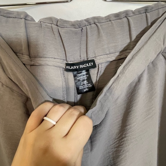 Classic Minimalist Workwear Coastal Hilary Radley Gray Wide Leg Pants - Picture 3 of 6